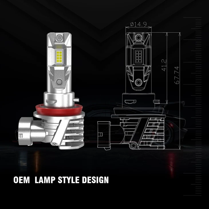 Fanless Cooling System Halogen Size LED Headlight Bulb